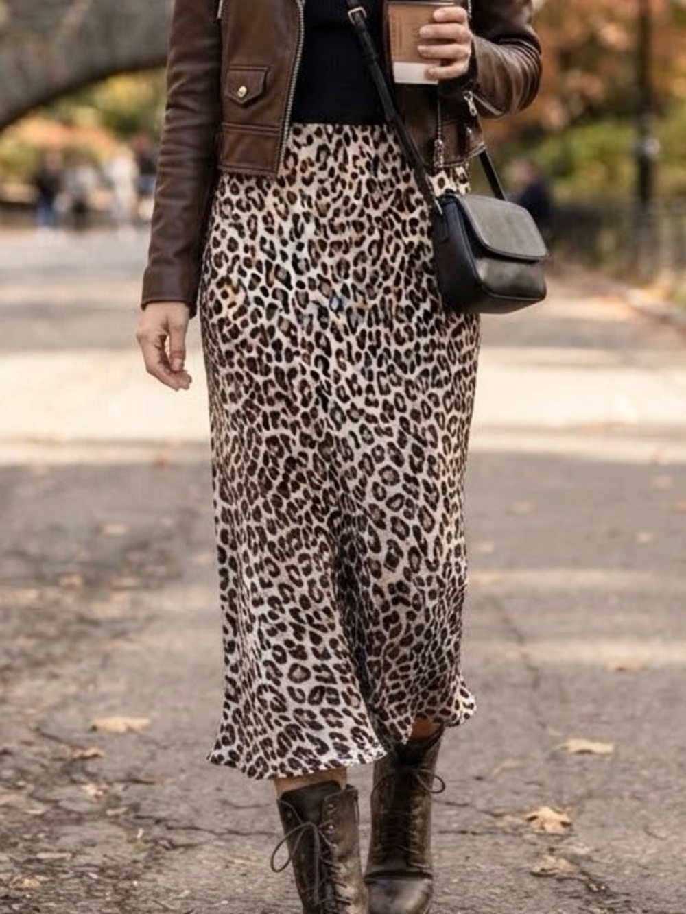 Leopard Print Midi Slip H&M Skirt M Animal Print Sleek Chic Capsule Tuscan Wife
